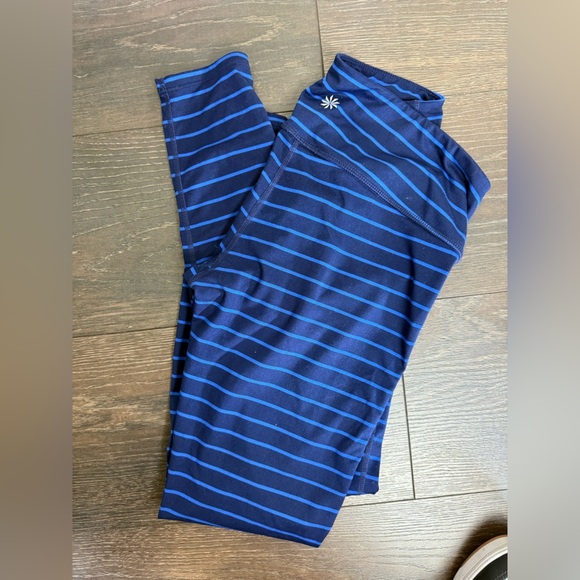 Athleta Striped Blue Leggings - Picture 3 of 4